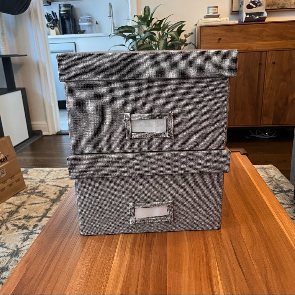 Two Container Store Storage Boxes
